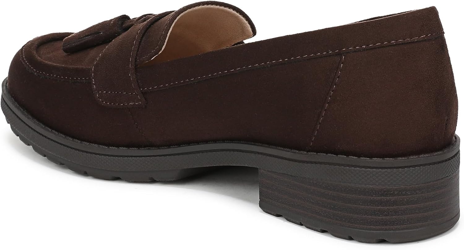 image:imageDr Scholls Dazzle LoaferMoc ShoesDark Umber Brown Microsuede