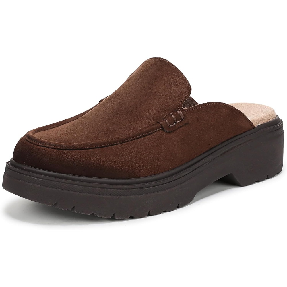 image:imageDr Scholls Bring It Clog MuleClog ShoesWalnut Brown Microsuede