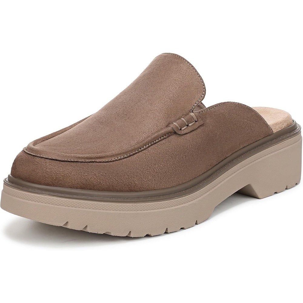 image:imageDr Scholls Bring It Clog MuleClog ShoesWoodsmoke Brown Microsuede