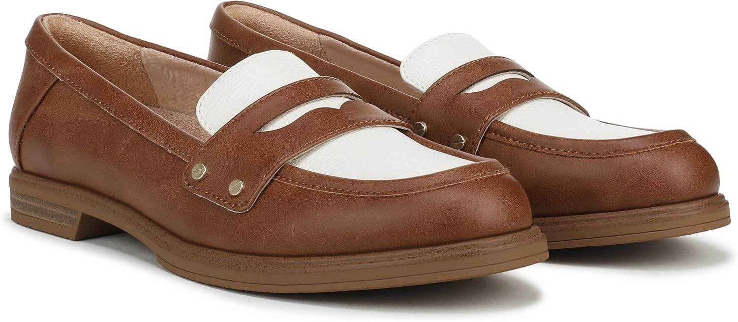 image:imageDr Scholls Hello Loafers LoafersMoc ShoesHoney BrownWhite