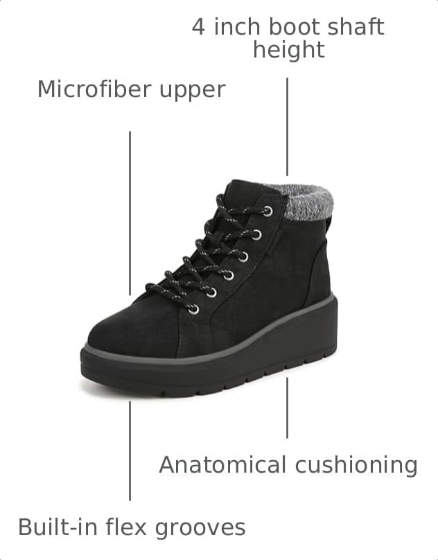 image:imageDr Scholls Nice Day Max Alpine LaceUp Short BootsBlack Smooth