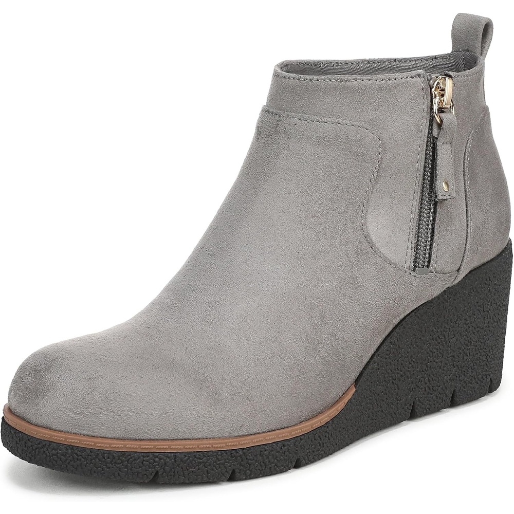 image:imageDr Scholls Bianca Zip Short BootsCalm Grey Microfiber