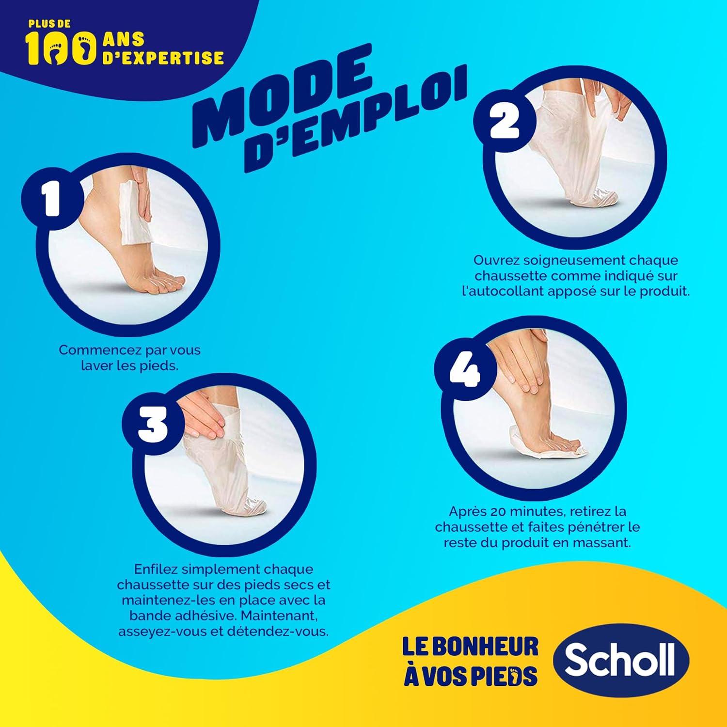 imageDr Scholls Masque Pieds Apaisant et Revitalisant pour Pieds Fatigus et Douloureux Chaussettes Hydratantes qui Adoucissent et Hydratent Grce aux Sels dEpsom Menthol Beurre de Karit et LavandeAmande et miel