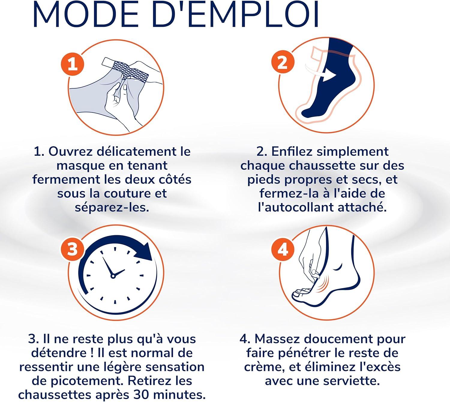 imageDr Scholls Masque Pieds Apaisant et Revitalisant pour Pieds Fatigus et Douloureux Chaussettes Hydratantes qui Adoucissent et Hydratent Grce aux Sels dEpsom Menthol Beurre de Karit et LavandeApaisant et revitalisant
