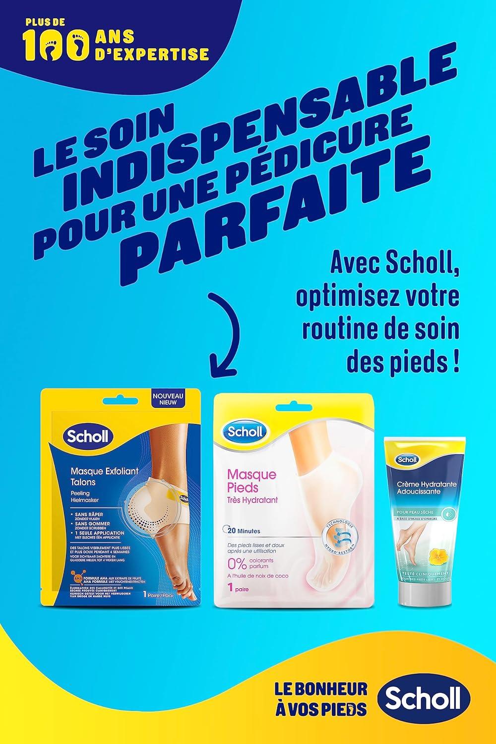 imageDr Scholls Masque Pieds Apaisant et Revitalisant pour Pieds Fatigus et Douloureux Chaussettes Hydratantes qui Adoucissent et Hydratent Grce aux Sels dEpsom Menthol Beurre de Karit et LavandeScholl Masque Pieds Trs Hydratant lHuile de Noix de Coco