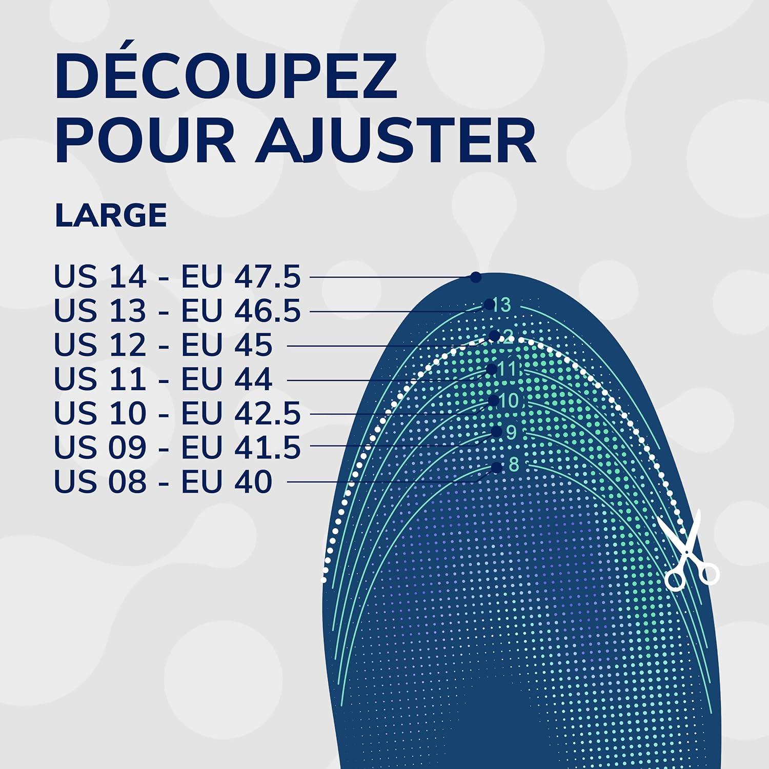 imageDrScholls Semelles multiusages 24Heures nergie pour tout type de chaussures Technologie Billes Rebond et nergie Soulage les pieds fatigus et douloureux 1 Paire Taille Large 40 475Blue