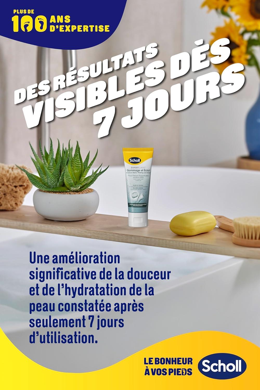 imageScholl Crme Pieds Gommage et clat pour peaux rugueuses Soin exfoliant pour les pieds secs et rugueux base de pierre ponce volcanique 75ml