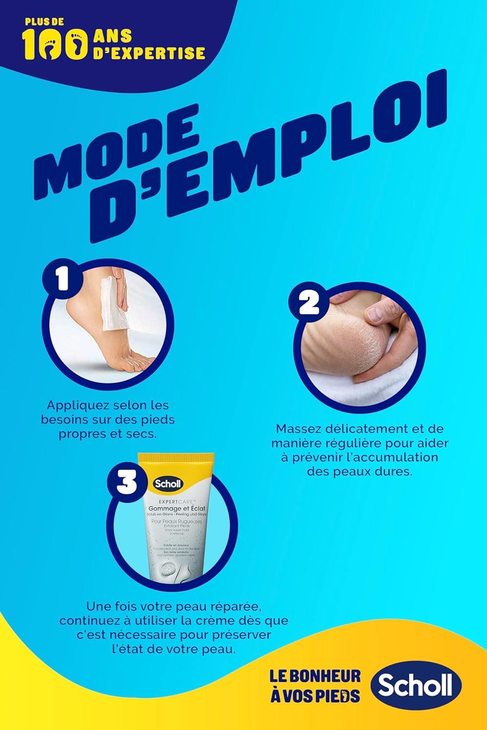 imageScholl Crme Pieds Gommage et clat pour peaux rugueuses Soin exfoliant pour les pieds secs et rugueux base de pierre ponce volcanique 75ml
