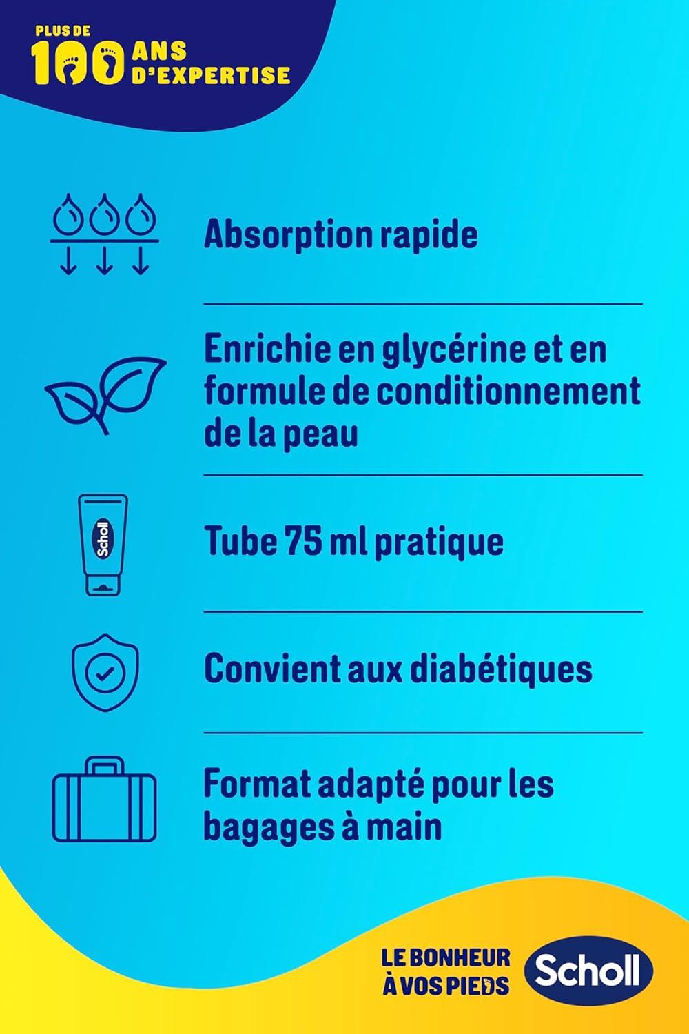 imageScholl Crme Pieds Nutrition intense pour peaux dures Hydrate en profondeur pour des pieds plus doux et plus lisses Enrichie en Allantone et provitamine B5 75mlHydratation renforce