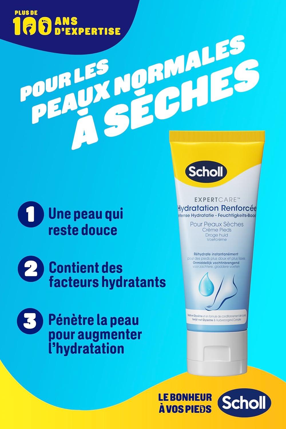 imageScholl Crme Pieds Nutrition intense pour peaux dures Hydrate en profondeur pour des pieds plus doux et plus lisses Enrichie en Allantone et provitamine B5 75mlHydratation renforce