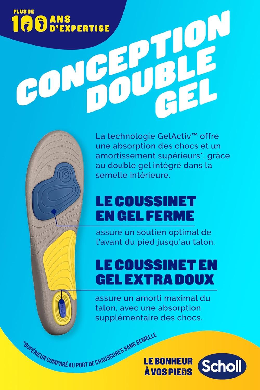 imageScholl Gelactiv 2 Semelles Running Homme Chaussures de Sport pour Course Absorption des MicroChocs Activits Fort Impact Soutien la Vote Plantaire Taille 40 465Gray