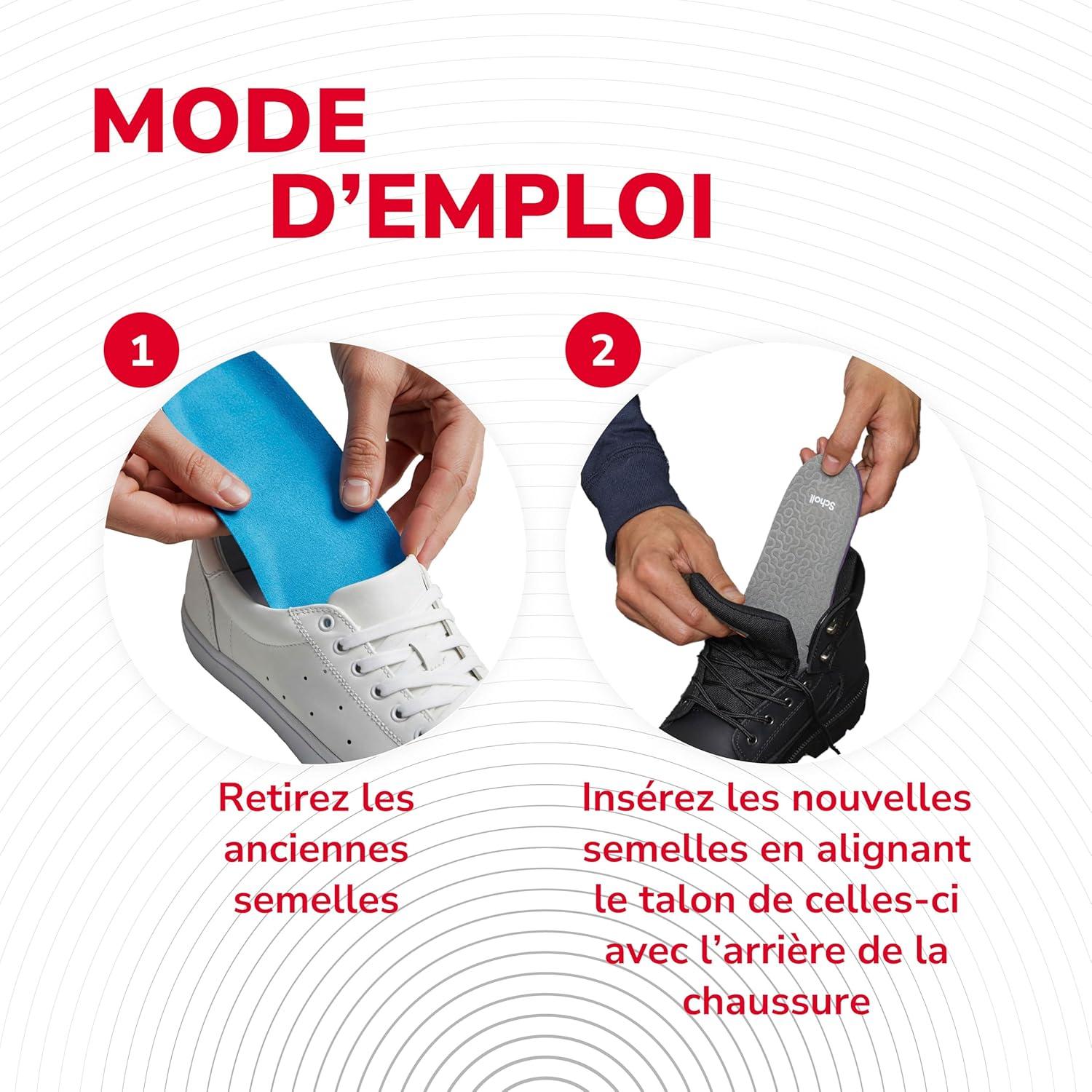 imageScholl InBalance Semelles Orthopdiques Homme ampamp Femme pour soulager les Douleurs aux Genoux ampamp Talons Stabilit du Pied et Absorption des Chocs grce son Talon Renforc Taille 4042S