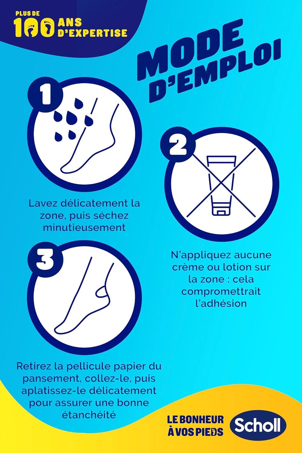 imageScholl Pansements Ampoules Orteils Petit format Soulage Immdiatement la Douleur Cicatrisation Rapide Restent en Place Jusqu 7 Jours Bote de 5 pansements