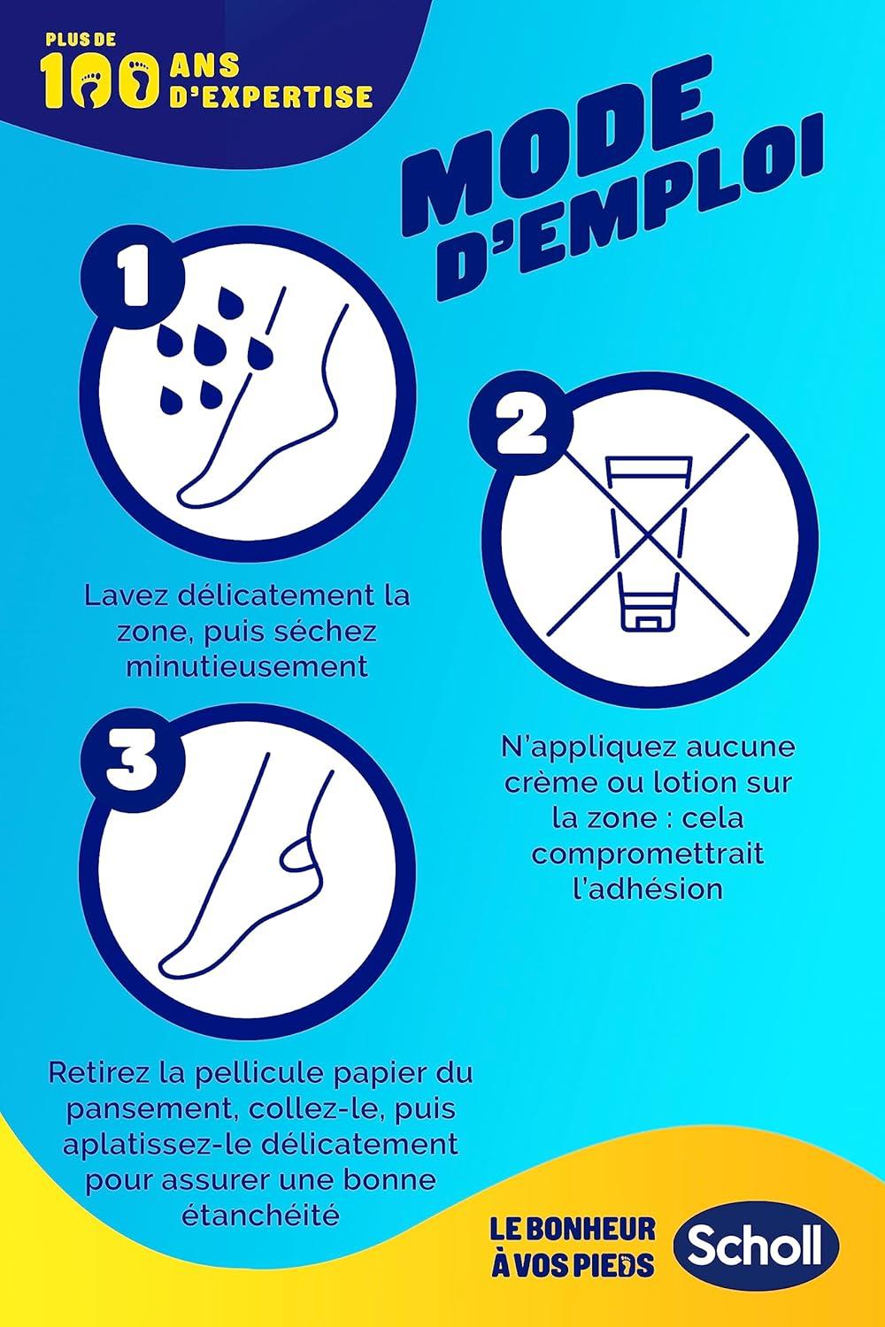 imageScholl Pansements Ampoules Pieds Diffrentes Tailles Talons et Orteils Soulage Immdiatement la Douleur Cicatrisation Rapide Restent en Place Jusqu 7 Jours Bote de 5 pansements