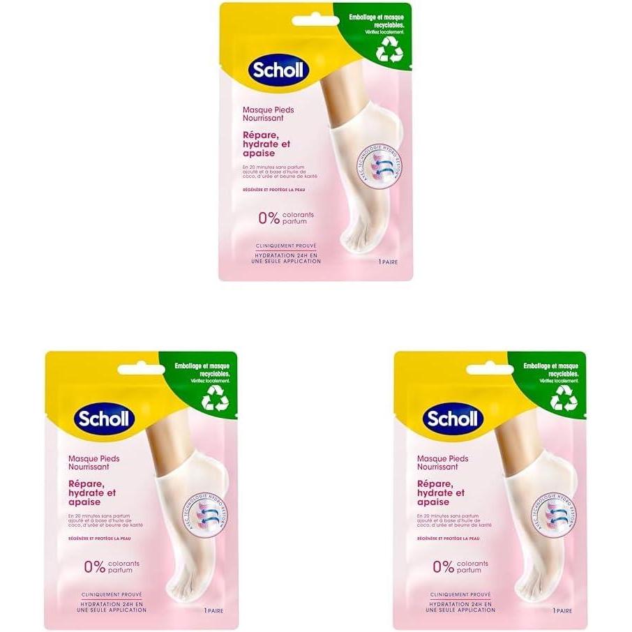 imageDr Scholls Masque Pieds Apaisant et Revitalisant pour Pieds Fatigus et Douloureux  Chaussettes Hydratantes qui Adoucissent et Hydratent Grce aux Sels dEpsom Menthol Beurre de Karit et LavandeScholl Masque Pieds Trs Hydratant  lHuile de Noix de Coco