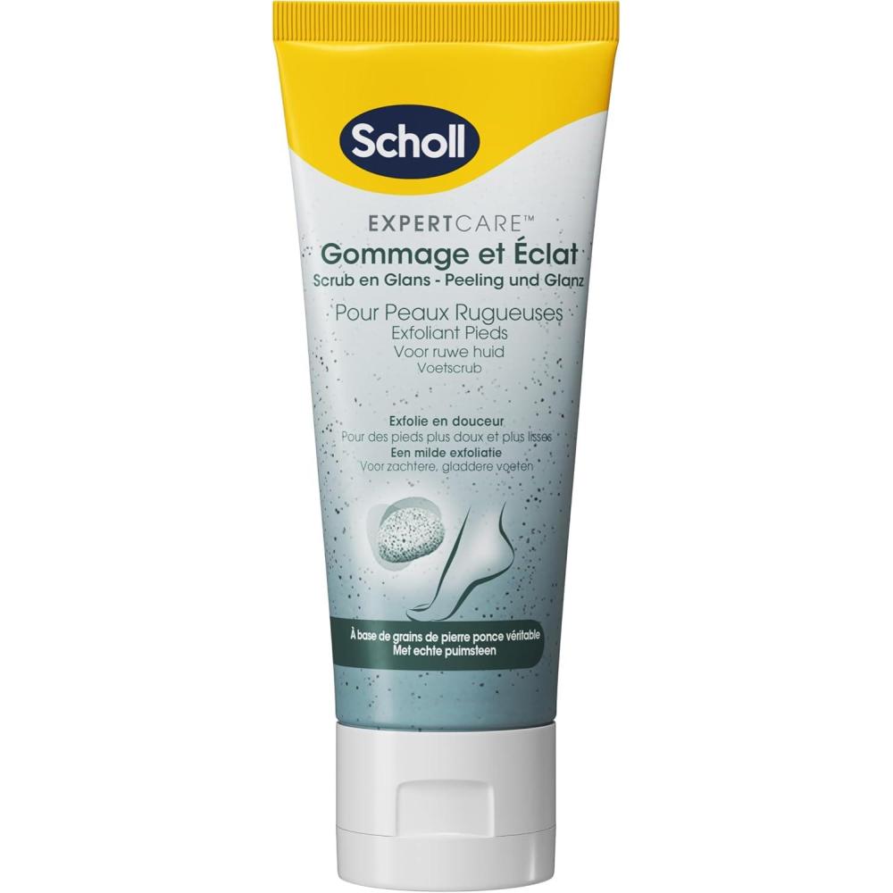 imageScholl Crme Pieds Gommage et clat pour peaux rugueuses Soin exfoliant pour les pieds secs et rugueux base de pierre ponce volcanique 75ml