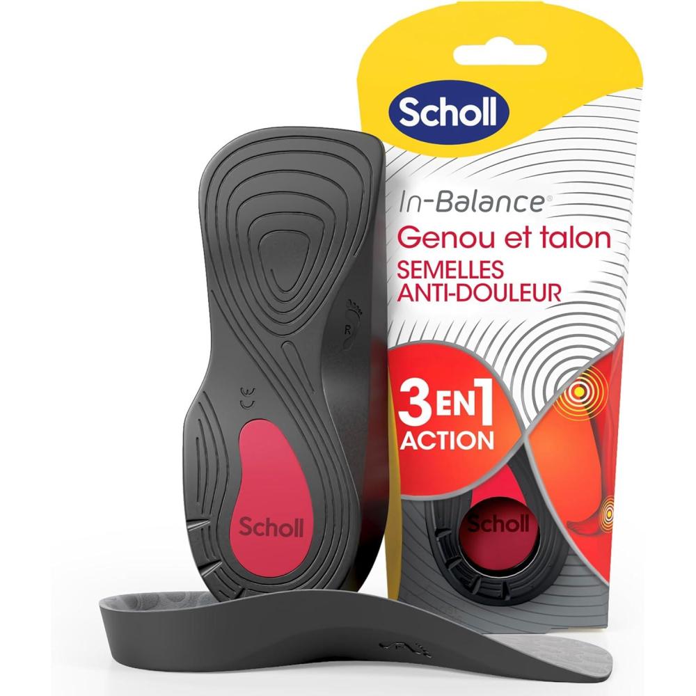 imageScholl InBalance Semelles Orthopdiques Homme ampamp Femme pour soulager les Douleurs aux Genoux ampamp Talons Stabilit du Pied et Absorption des Chocs grce son Talon Renforc Taille 4042S