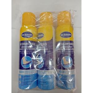 Dr. Scholl&rsquo;s, Déodorant spray pour chaussures avec technologie active sur le contrôle des odeurs, élimine et protège des mauvaises odeurs pour 48h, convient à tous les types de chaussures, 3 flacons(150 ml (Lot de 3))