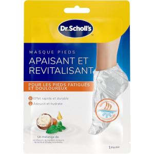 Dr. Scholl&rsquo;s Masque Pieds Apaisant et Revitalisant pour Pieds Fatigués et Douloureux – Chaussettes Hydratantes qui Adoucissent et Hydratent Grâce aux Sels d&rsquo;Epsom, Menthol, Beurre de Karité et Lavande(Apaisant et revitalisant)