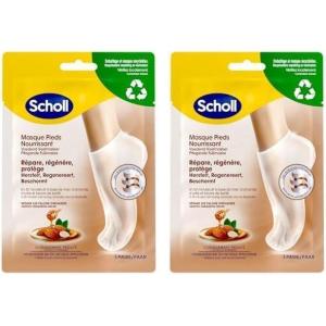 Dr. Scholl&rsquo;s Masque Pieds Apaisant et Revitalisant pour Pieds Fatigués et Douloureux – Chaussettes Hydratantes qui Adoucissent et Hydratent Grâce aux Sels d&rsquo;Epsom, Menthol, Beurre de Karité et Lavande(Scholl Masque Pieds Nourrissant et Hydratant Miel et Amande pour Peaux Sèches)