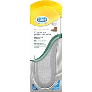Scholl Expert Support – Semelles Confort avec Amorti et Absorption des Chocs pour Chaussures Professionnelles – Taille 2 (41,5-46,5) – 1 Paire(Gris)