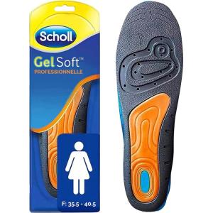 Scholl GelSoft Semelles Professionnelles pour Femme, Taille 35,5-40,5, Confort Optimal pour Longues Heures de Travail, Réduction de la Fatigue, Protection des Pieds Sensibles – 1 Paire