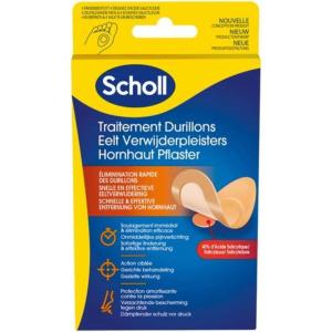 Scholl Pansements Traitement Durillons – Action Ciblée sur les Durillons, Acide salicylique, Soulagement Immédiat avec Protection contre la Pression et Adhésif Testé Dermatologiquement(Corricides Durillons)