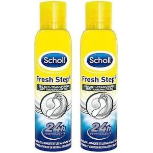Scholl Spray Fresh Step Déodorant Pieds – Neutralise Odeurs et Humidité – Formule Purifiante Anti-Transpirante – Refraîchit et Protège Pieds 24h – Parfum Léger pour Confort Durable – 150ml(Anti-Transparent)