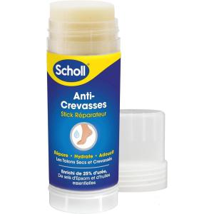 Scholl Stick Réparateur Anti-Crevasses, Hydrate, Répare et Adoucit les Talons Secs et Crevassés, Enrichi de 25% d’Urée, Action Rapide pour Pieds Lisses et pour Rester Confortable – Stick de 70g(Stick anti-crevasses)