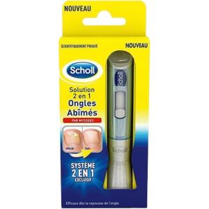 Scholl Traitement Solution 2-en-1 Mycose d&rsquo;ongle – Résultats Visibles en 2 Semaines – Pénètre et Traite à la Source – Flacon 3,8 ml + 5 Limes Jetables pour des Ongles sains – Facile d&rsquo;application