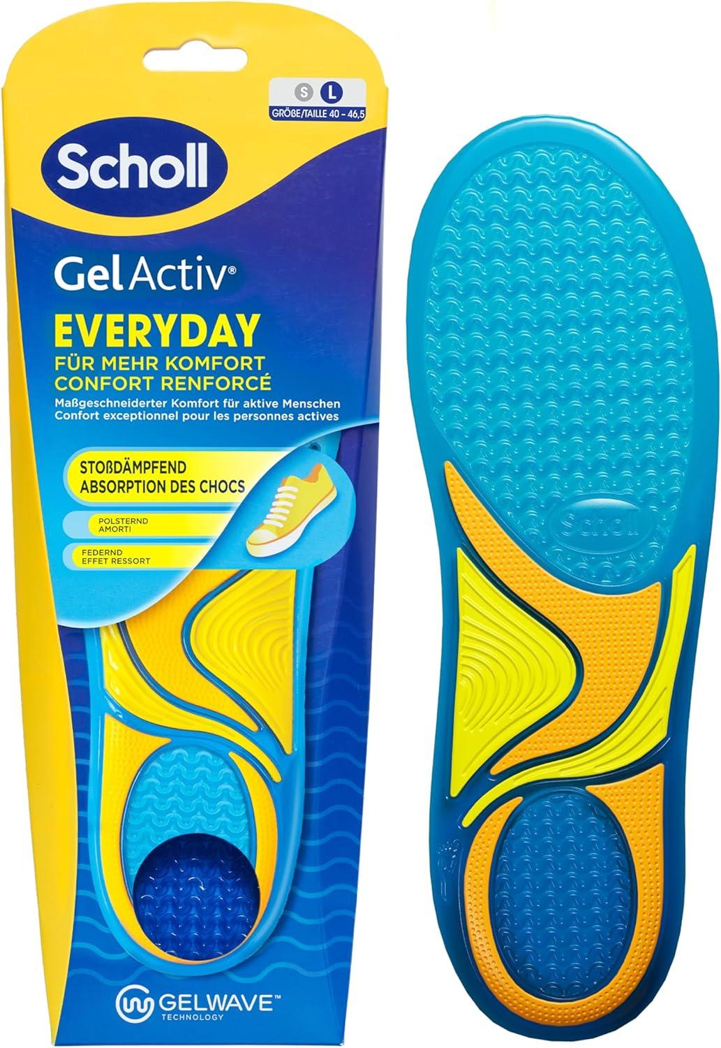 imageScholl Semelles intrieures GelActiv Everyday pour femmes pieds confortables toute la journe rembourrage en mousse mmoire de forme et technologie GelWave sadaptent aux pieds et offrent unNeutre