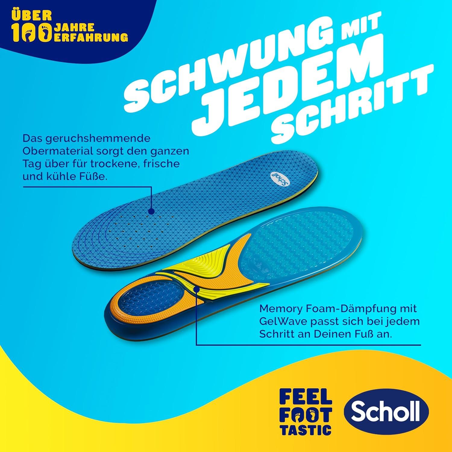 imageScholl Semelles intrieures GelActiv Everyday pour femmes pieds confortables toute la journe rembourrage en mousse mmoire de forme et technologie GelWave sadaptent aux pieds et offrent unNeutre