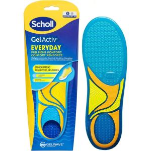 Scholl Semelles intérieures GelActiv Everyday pour femmes, pieds confortables toute la journée, rembourrage en mousse à mémoire de forme et technologie GelWave s&rsquo;adaptent aux pieds et offrent un(Neutre)